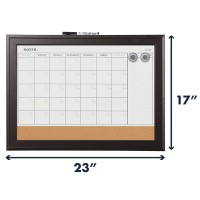 Quartet Combination Magnetic Whiteboard Calendar Corkboard 17 X 23 Combo Dry Erase White Board Cork Bulletin Board Mes