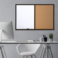 Quartet Combination Whiteboard Corkboard 2 X 3 Combo White Board Cork Board Black Frame 95223B