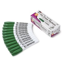 Charles Leonard Dry Erase Markers Pocket Style With Bullet Tip 12 Markers Per Box Green 47325