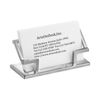 Artsondesk Modern Art Business Card Stand Holder St201 Stainless Steel Silver Color Patented Luxury Desk Accessory Name Card Cas