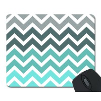 Gery Turquoise Chevron Mouse Pad Mousepad