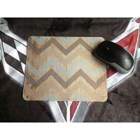 Gery Turquoise Chevron Mouse Pad Mousepad