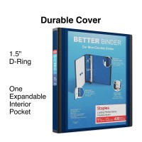 Staples Better 15Inch 3Ring View Binder Blue 13400