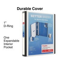 1 Staples Better View Binder With Drings White