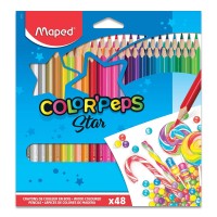 Maped Colorpeps Triangular Colored Pencils 48 Pack Vibrant Colors