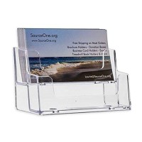 Sourceoneorg 2 Tier Premium Acrylic Clear Business Card Holder Clear