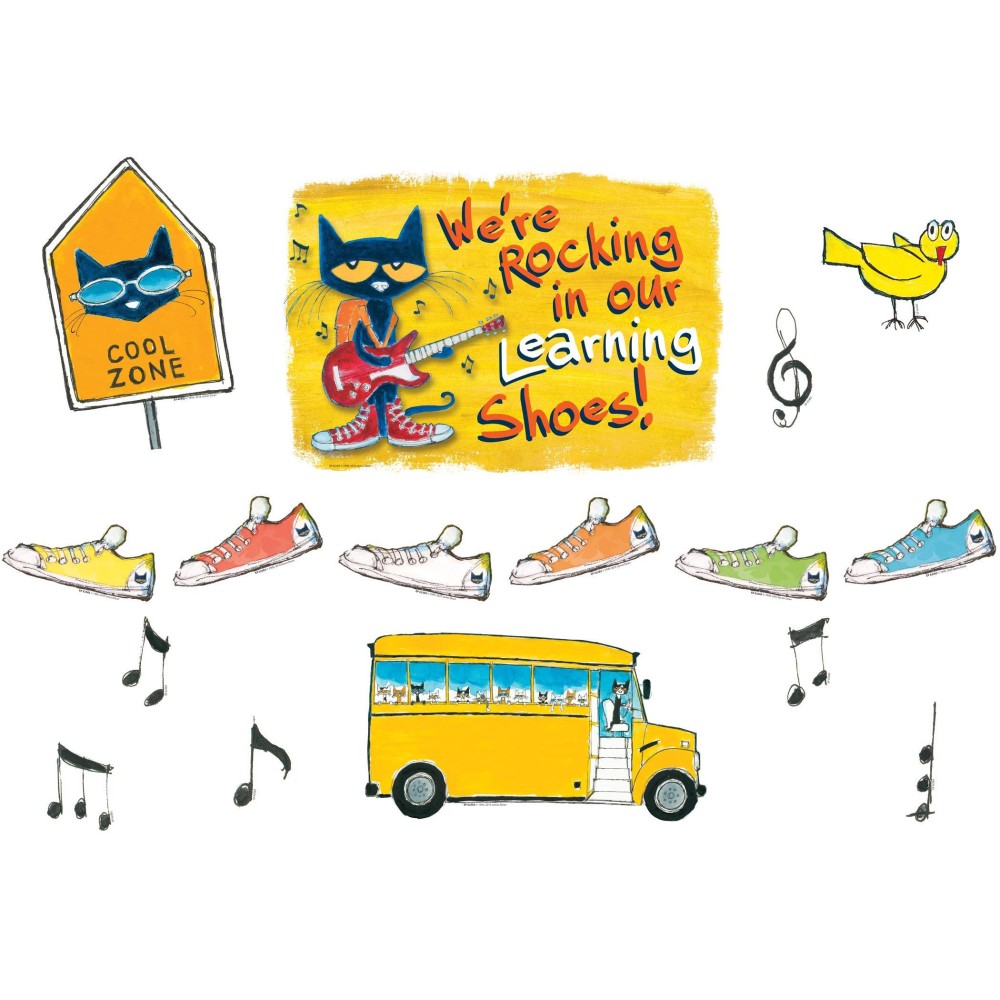 Edupress Pete The Cat Were Rocking In Our Learning Shoes Bulletin Board Ep62383