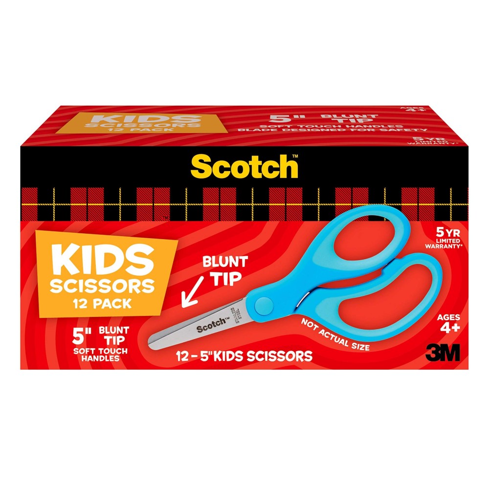 Scotch 5 Soft Touch Blunt Kid Scissors Purple 12 Count Teachers Pack Ideal For School Supplies And Classroom Projects