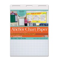 Pacon Pac3373 Heavy Duty Anchor Chart Paper 1 Grid Ruled 24 Width 32 Length 25 Sheets White