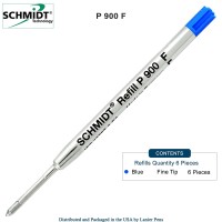 Schmidt 6 Pack Bluep900Fine Tip Parker Style Ballpoint Refill