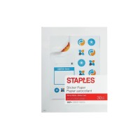 Staples Matte White Sticker Paper 85 X 11 30 Sheets