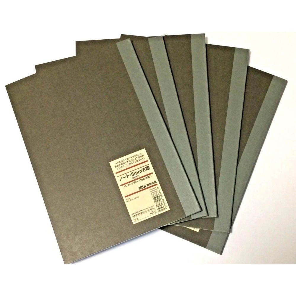 Muji Notebook A5 5Mmgrid 30Sheets Pack Of 5Books