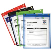 Cline Heavy Duty Super Heavyweight Plus Stitched Shop Ticket Holder Assorted Colors 9 X 12 Inches Box Of 20 Shop Ticket Hold