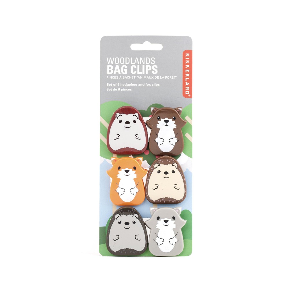 Kikkerland Woodlands Bag Clip Set Of 6