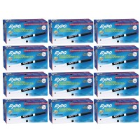 Expo 86001 Low Odor Dry Erase Marker Black 12 Packs Of 12 Markers 144 Total