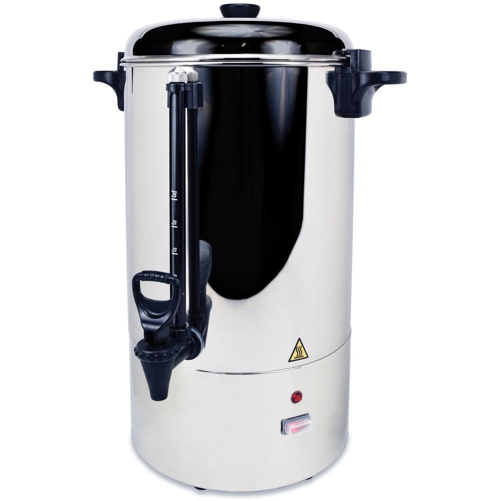 Coffee Pro Stainless Steel Commercial Percolating Urn 80 Cups Multiserve Stainless Steel Stainless Steel Body