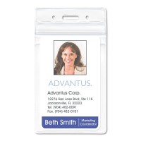 Advantus 75524 Resealable Id Badge Holder Vertical 2 78 X 4 516 Clear 50Pack