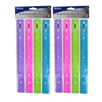 Bazic Jeweltones Color Ruler Assorted Colors 12 Inches 2 Pack Of 4