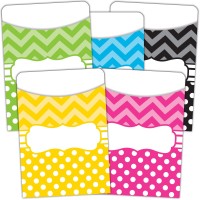 Teacher Created Resources Chevrons And Dots Multipack Library Pockets 5555