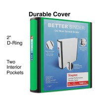 Staples Better Binder 2Inch Green