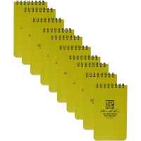 Rite In The Rain 10Pack Allweather Yellow Notebook 3Inch By 5Inch With 50 Sheets Yellow 135Irite