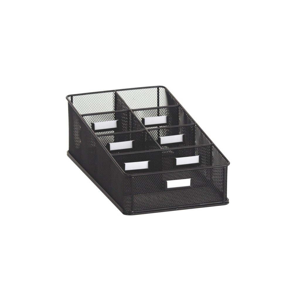 Safco Products 3291Bl Onyx Mesh Condiment Carton Organizer 7 Compartments Break Room Classroom Supply Organizer Steel Met