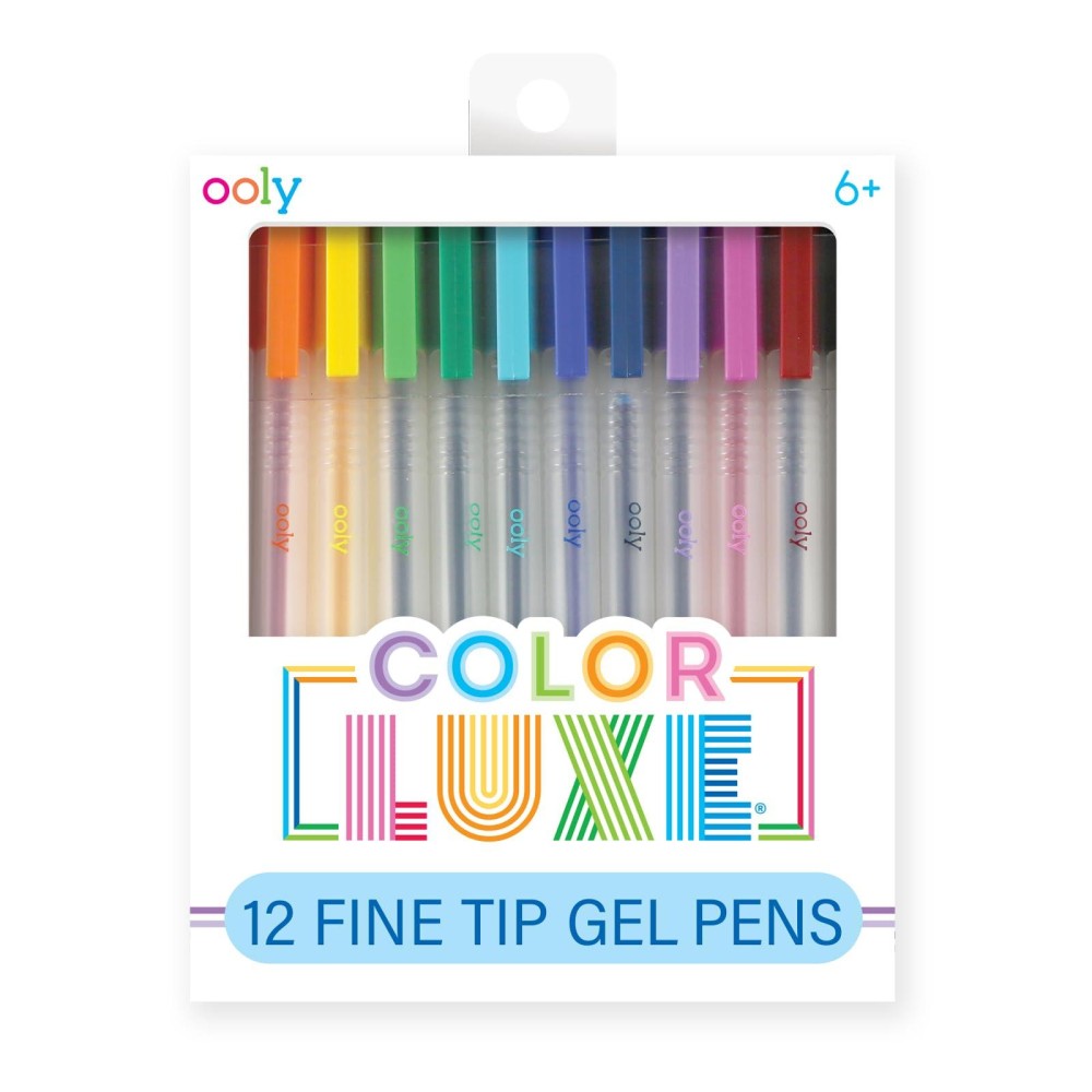 Ooly Color Luxe Gel Pen Set Of 12 Coloring Drawing And Notetaking Gel Pens Great For Journaling Scrapbooking And Any Adu