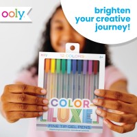 Ooly Color Luxe Gel Pen Set Of 12 Coloring Drawing And Notetaking Gel Pens Great For Journaling Scrapbooking And Any Adu