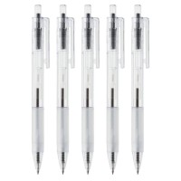 Muji Moma Polycarbonate Clear Ball Point Gel Pen Black 07Mm 5Pcs Made In Japan