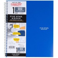 Five Star Spiral Notebook Graph Ruled 1 Subject 85 X 11 Inches 100 Sheets Assorted Colors 06190 Pack Of 6