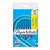 Paper Mate 3 Pk Write Bros Ballpoint Pen 10 Ct Per Packtotal Of 30 Blue Ink