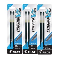 Pilot Precise V7 Rt Liquid Ink Retractable Rollerball Pen Refills 07Mm Fine Point Black Ink 3Packs Of 2