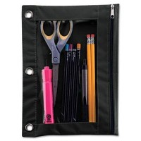 Advantus Binder Pencil Pouch 10 X 7 38 Blackclear 6 Ct