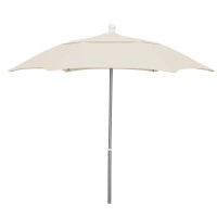 75 Hex Patio Umbrella 6 Rib Push Up Bright Aluminum with Natural Spun Poly Canopy 7HPUANatural