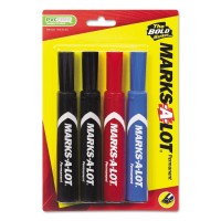 Marksalot 07905 Marksalot Regular Deskstyle Permanent Marker Chisel Tip Assorted 4Set