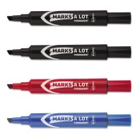 Marksalot 07905 Marksalot Regular Deskstyle Permanent Marker Chisel Tip Assorted 4Set