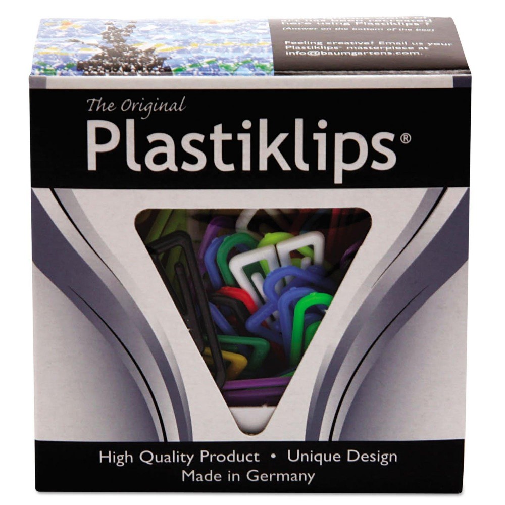 Baumgartens Lp0600 Plastiklips Paper Clips Large Assorted Colors 200Box