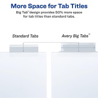 Avery 11124 Insertable Big Tab Dividers Single 8Tab Set Clearwhite