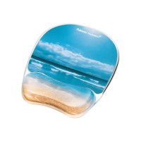 Fellowes 9179301 Gel Mouse Pad With Wrist Rest 778 X 914 Sandy Beach Design