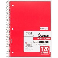 Notebook Spiral 3 Subject 120 Ct Pack Of 3