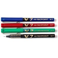 Pilot V7 Hitechpoint Rollerball Mixed Pack Of 4 Blackbluegreenmulticolorred