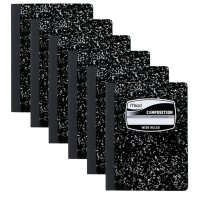 Mead Composition Notebook Wide Ruled 100 Sheets 6 Pack 09910 Blackwhite