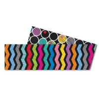 Carson Dellosa 36 Ft Straight Colorful Chalkboard Bulletin Board Borders 12 Doublesided Zig Zag And Polka Dot Border For Class