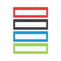 Trend Enterprises Inc Polka Dots Desk Toppers Name Plates Var Pk 32 Ct