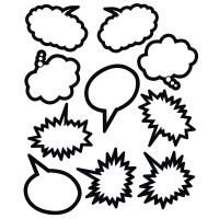 Teacher Created Resources Black And White Speechthought Bubbles Accents 5592