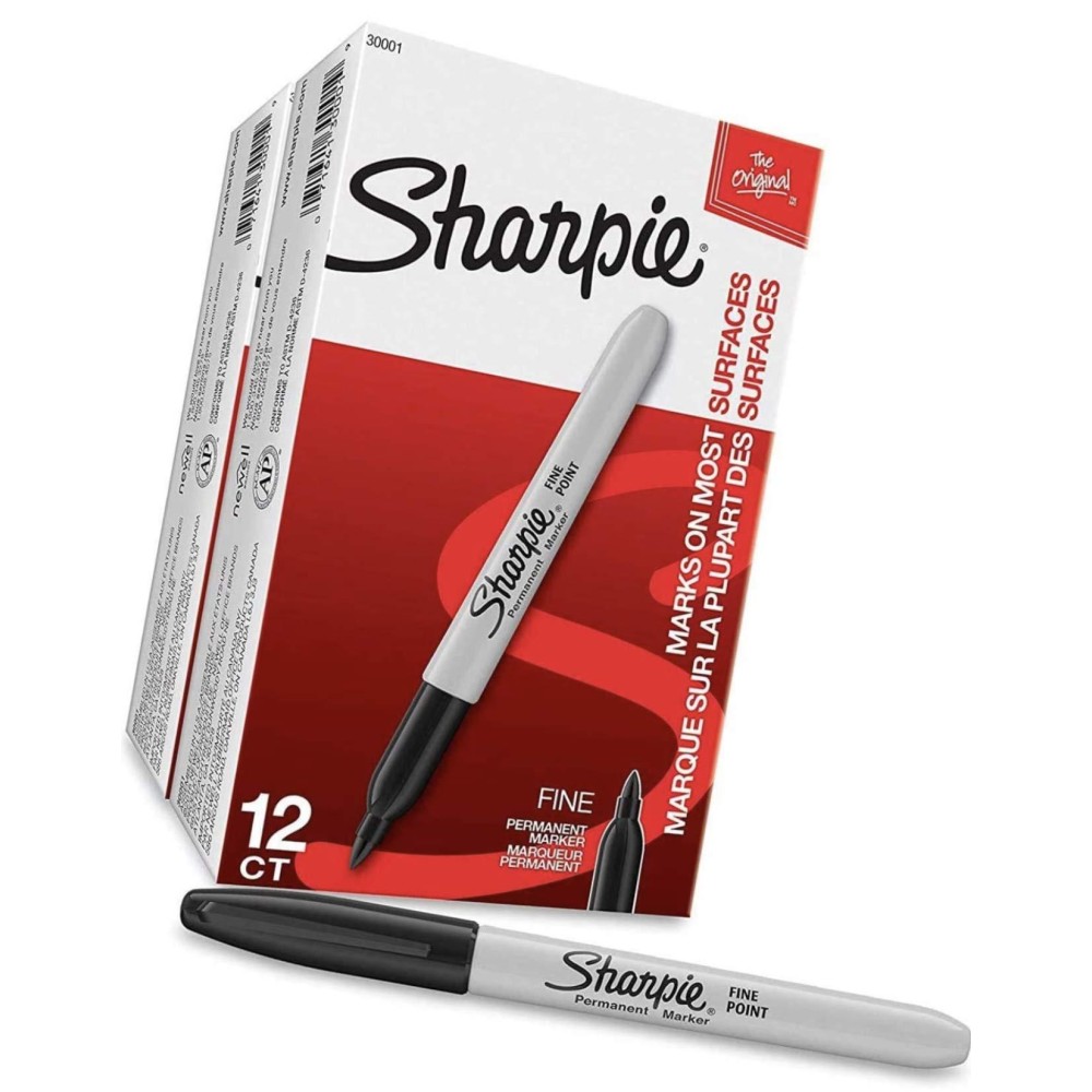 Sharpie Fine Point Permanent Markers 24 Markers 2 X Boxs Of 12 Black 30051