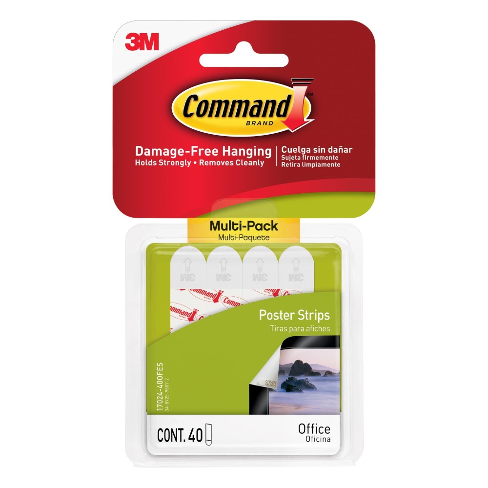 Command Small Refill Strips White 20Strip 2Pack