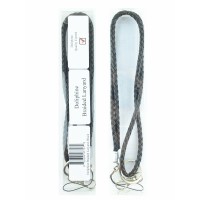 Braided Pu Leather Necklace Lanyards Keychain For Key  Id Holder  Cell Phone  Usb  Or Camera (Black)