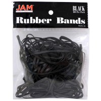 Jam Paper Colorful Rubber Bands Size 33 Black Rubberbands 100Pack