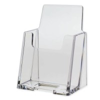 Sourceoneorg Premium Vertical Clear Business Card Holder Slant Back